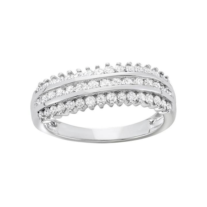 3/4 Carat T.w. Diamond 10k White Gold Ring, Women's, Size: 8