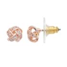 Napier Cubic Zirconia Love Knot Nickel Free Stud Earrings, Women's, Pink
