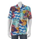 Men's Blue Marlin Button-down Shirt, Size: Xl, Ovrfl Oth