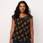 Plus Size Lc Lauren Conrad Pleated Top, Women's, Size: 2xl, Black
