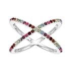 Brilliance X-ring With Swarovski Crystals, Women's, Size: 8, Silver Tone Multi