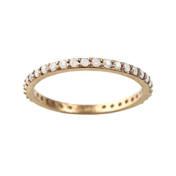 10k Rose Gold 1/2-ct. T.w. Diamond Eternity Wedding Ring, Women's, Size: 7, White