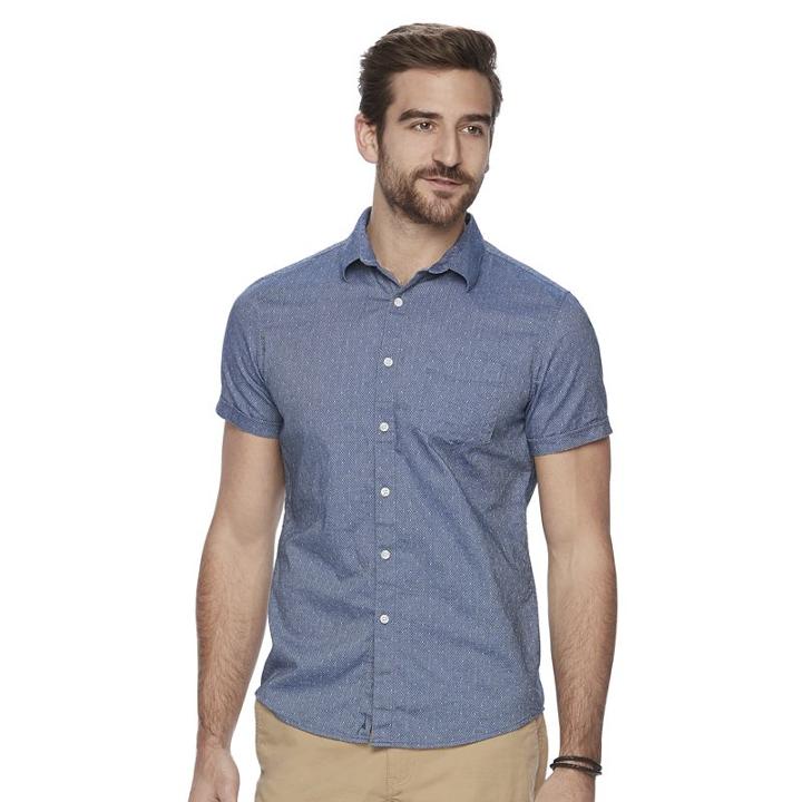 Big & Tall Men's Marc Anthony Slim-fit Stretch Button-down Shirt, Size: Xxl Tall, Blue