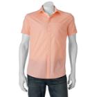 Men's Apt. 9&reg; Slim-fit Patterned Stretch Button-down Shirt, Size: Small Slim, Brt Orange