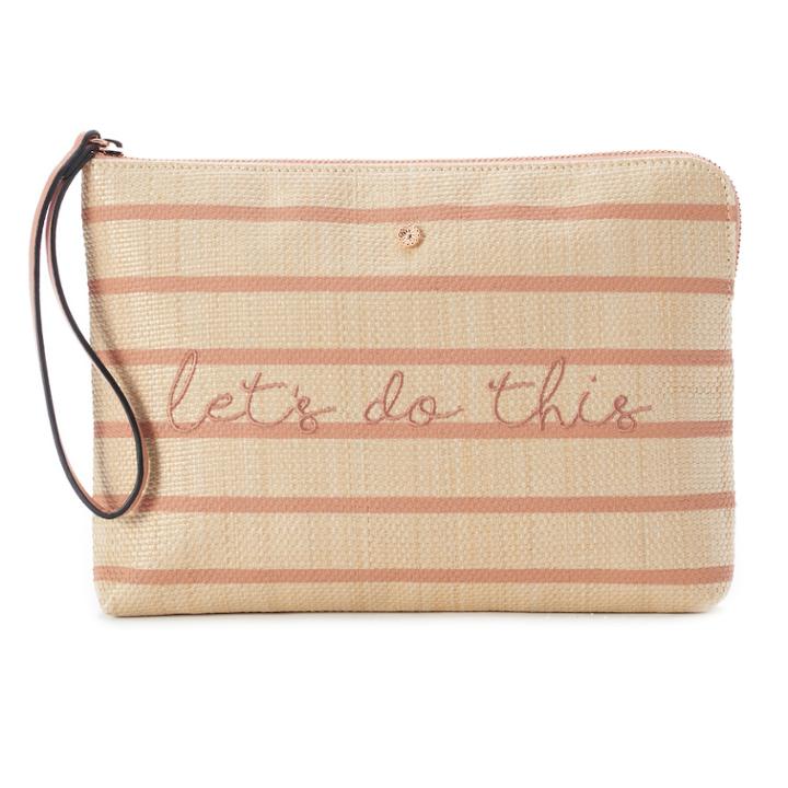 Lc Lauren Conrad Madolen Embroidered Wristlet, Women's, Light Pink