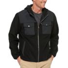 Big & Tall Levi's&reg; Fleece Mixed Media Hooded Jacket, Men's, Size: Xl, Black