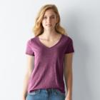 Women's Sonoma Goods For Life&trade; Essential Marled V-neck Tee, Size: Xs, Med Purple