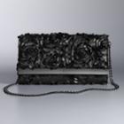 Simply Vera Vera Wang Floral Flap Clutch, Women's, Black