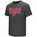 Men's Campus Heritage Wisconsin Badgers Castle Raglan Tee, Size: Medium, Light Red
