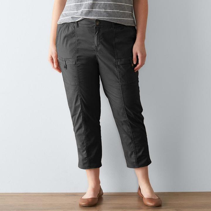 Plus Size Sonoma Goods For Life&trade; Diana Comfort Waist Capris, Women's, Size: 18 W, Black