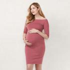 Maternity Lc Lauren Conrad Off-the-shoulder Sheath Dress, Women's, Size: Xs-mat, Orange