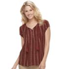 Women's Sonoma Goods For Life&trade; Pintuck Tee, Size: Xxl, Red/coppr (rust/coppr)