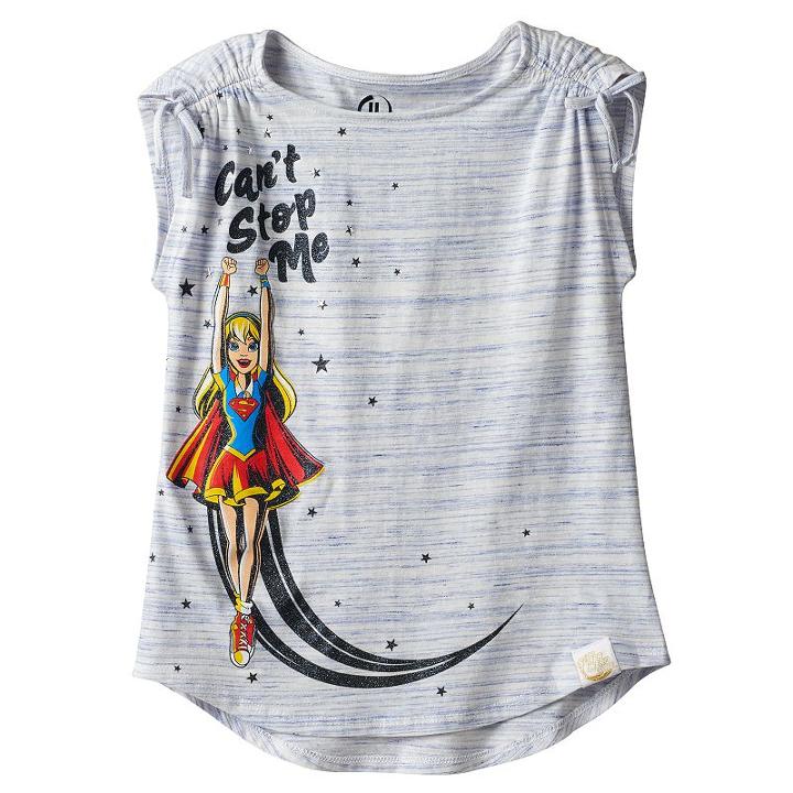 Girls 7-16 Dc Comics Super Hero Girls Can't Stop Me Supergirl Graphic Tee, Girl's, Size: Medium, Light Blue