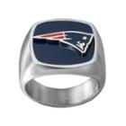 Men's Stainless Steel New England Patriots Ring, Size: 10, Silver
