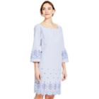 Women's Izod Embroidered Seersucker Shift Dress, Size: Large, Blue