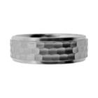 Lynx Stainless Steel Hammered Wedding Band - Men, Size: 12, Grey