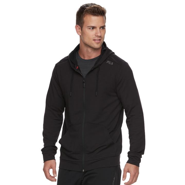 Men's Fila Sport&reg; French Terry Full-zip Hoodie, Size: Small, Black