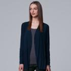 Women's Simply Vera Vera Wang Textured Handkerchief Cardigan, Size: Medium, Dark Blue