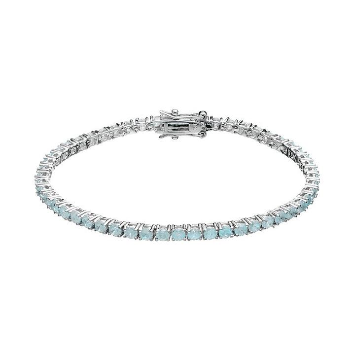 Sterling Silver Ice Cubic Zirconia Tennis Bracelet, Women's, Size: 7, Green