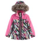 Girls 4-16 Free Country Heavyweight Geo Mosaic Boarder Jacket, Size: 5-6, Med Pink