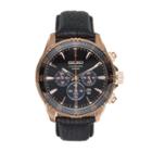 Seiko Men's Core Leather Solar Chronograph Watch - Ssc448, Black