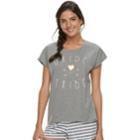 Women's Apt. 9&reg; Bridal Graphic Tee, Size: Xxl, Med Grey