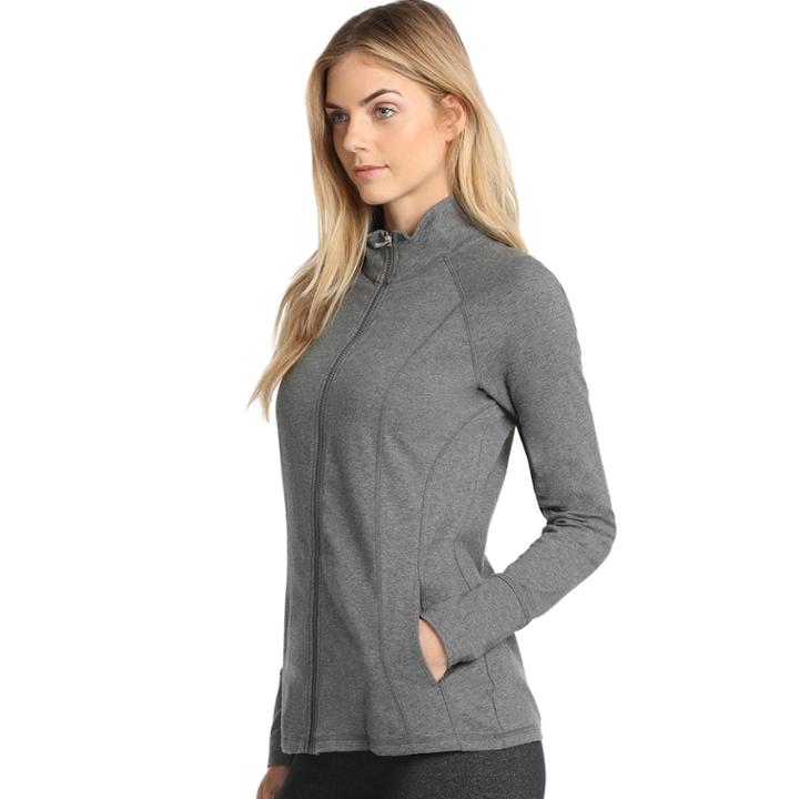 Women's Danskin Mock Neck Jacket, Size: Large, Grey