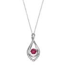 Sterling Silver Lab-created Ruby Infinity Pendant Necklace, Women's, Size: 18, Red