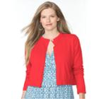 Plus Size Chaps Crop Cardigan, Women's, Size: 3xl, Red