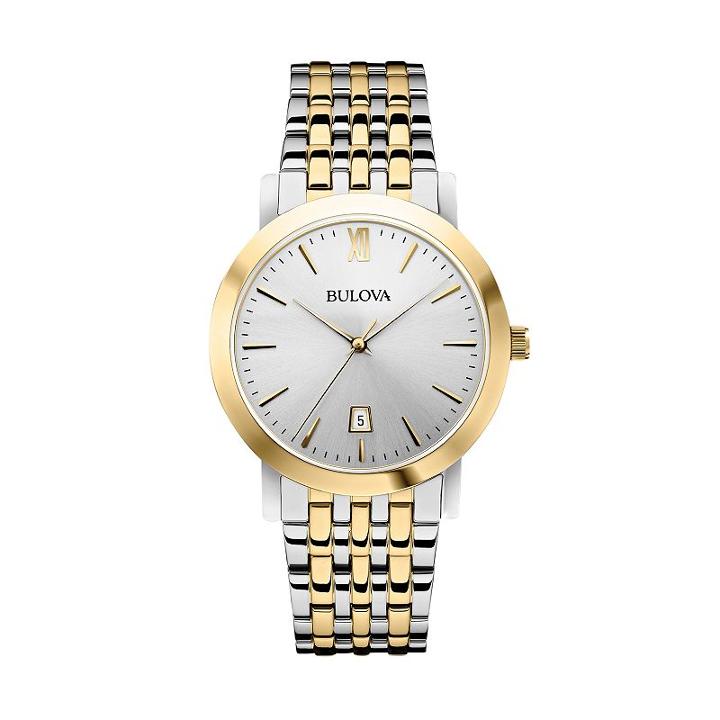 Bulova Men's Two Tone Stainless Steel Watch - 98b221, Multicolor