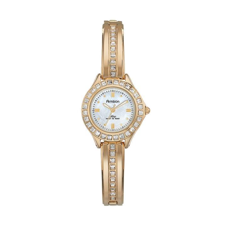 Armitron Women's Crystal Half-bangle Watch - 75/5296mpgp, Multicolor