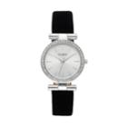 Studio Time Women's Crystal Leather Watch, Size: Medium, Black