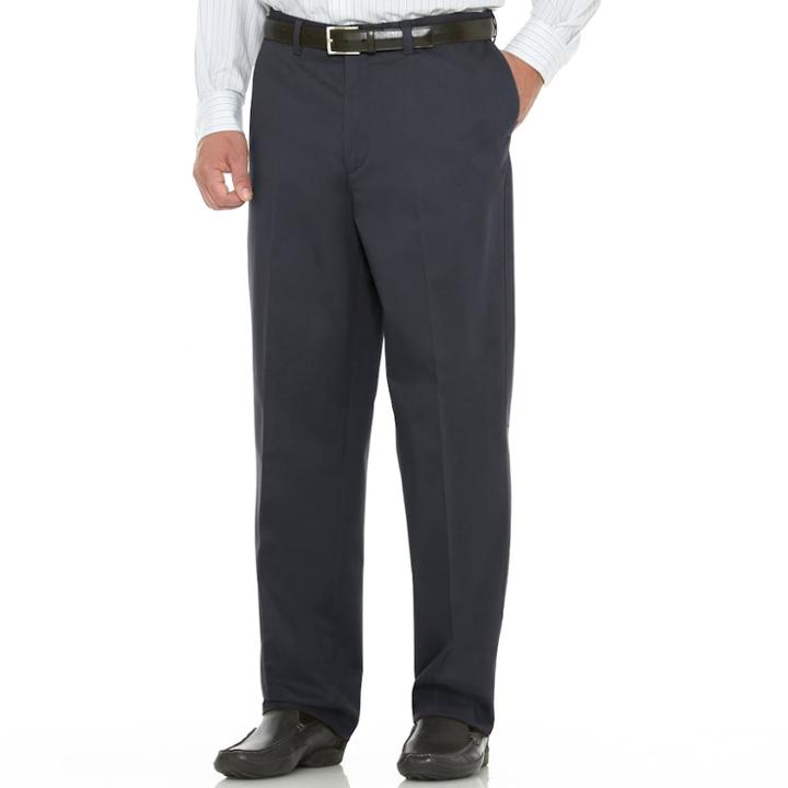 Big & Tall Savane Performance Straight-fit Flat-front Pants, Men's, Size: 52x32, Blue