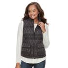 Women's Croft & Barrow&reg; Zip-up Quilted Vest, Size: Large, Oxford