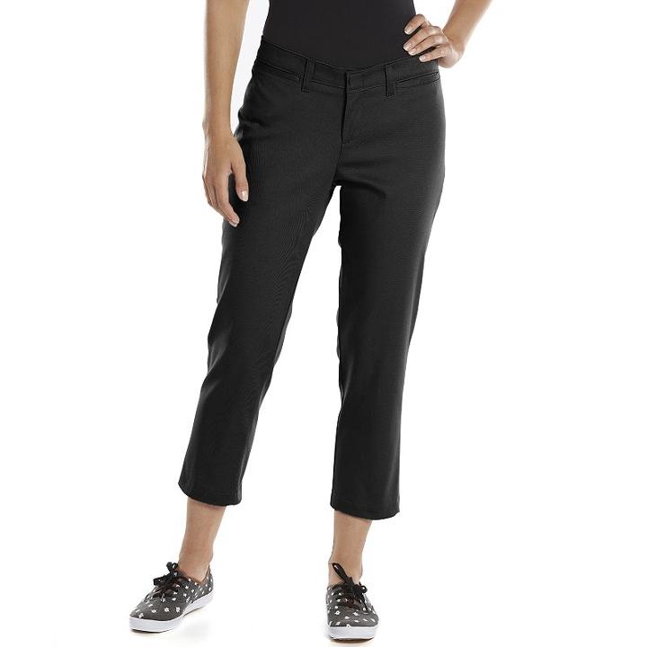 Dickies Relaxed Stretch Twill Capris - Women's, Size: 4, Black
