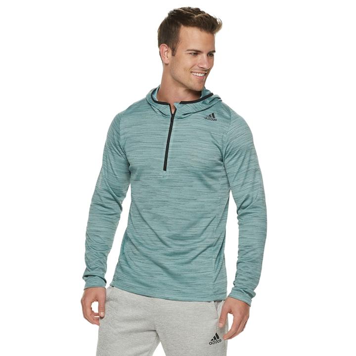 Men's Adidas Quarter-zip Tech Top, Size: Small, Lt Green