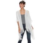 Women's Sexy Back Lace-up Fringed Kimono, Natural