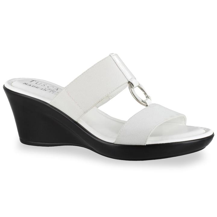 Tuscany By Easy Street Marietta Women's Wedge Sandals, Size: Medium (11), White