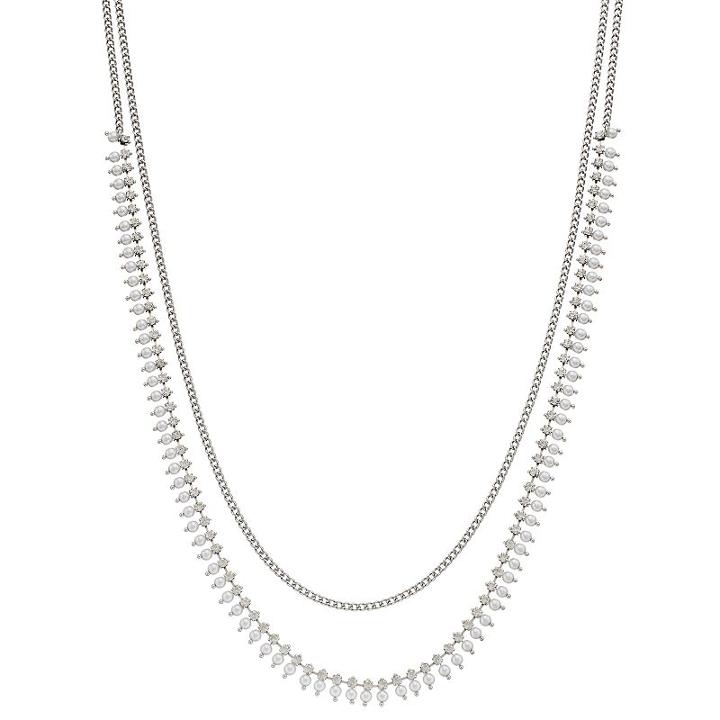 Simply Vera Vera Wang Long Simulated Pearl Fringe Double Strand Necklace, Women's, White
