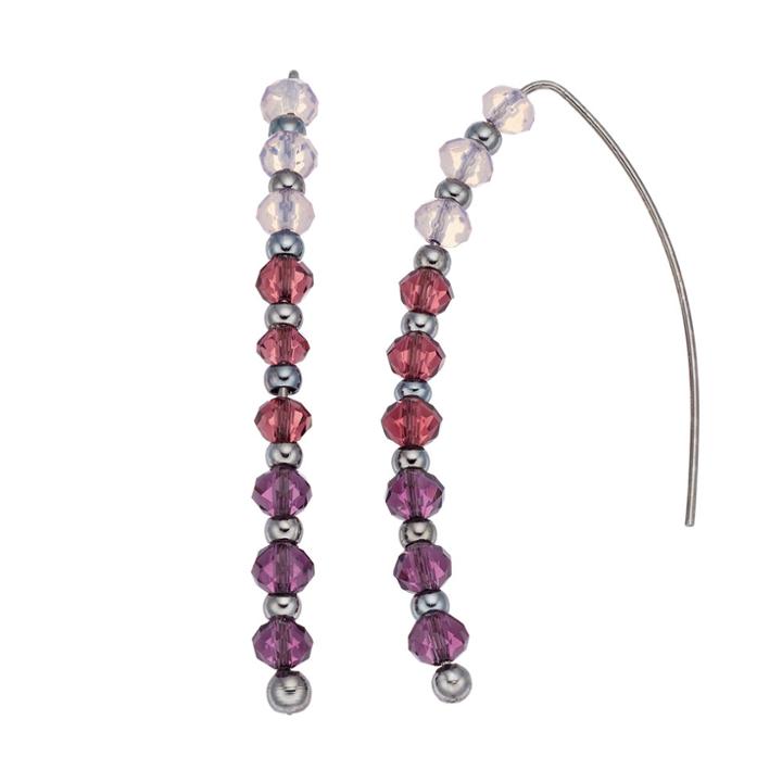 Simply Vera Vera Wang Purple Ombre Beaded Nickel Free Threader Earrings, Women's, Red Other
