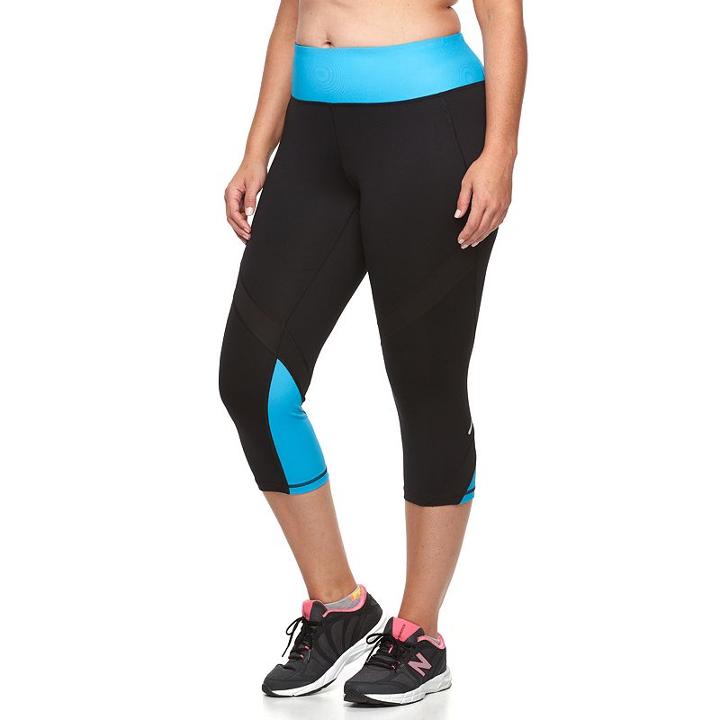 Plus Size Women's Tek Gear&reg; Performance Capri Workout Leggings, Size: 1xl, Oxford