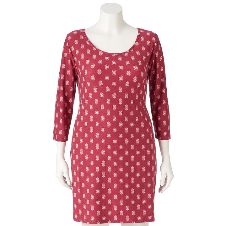 Juniors' Plus Size Mudd&reg; Scoopneck Bodycon Dress, Girl's, Size: 2xl, Red