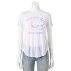 Juniors' Beware Of The Humans Alien Graphic Tee, Girl's, Size: Large, White
