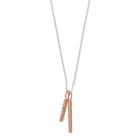 Love This Life Two Tone Sterling Silver Crystal Double Stick Pendant, Women's