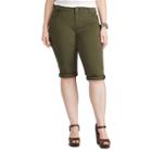 Plus Size Chaps Cuffed Twill Capris, Women's, Size: 20 W, Green