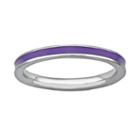 Stacks And Stones Sterling Silver Purple Enamel Stack Ring, Women's, Size: 8