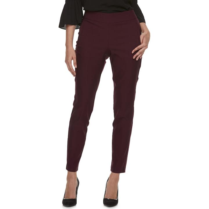 Women's Elle™ Pull-on Skinny Pants, Size: M Long, Drk Purple