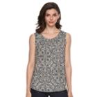 Women's Croft & Barrow&reg; Print Shirred Tank, Size: Xl, Med Beige