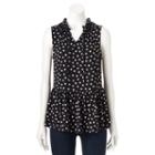 Women's Elle&trade; Ruffle Peplum Top, Size: Large, Black