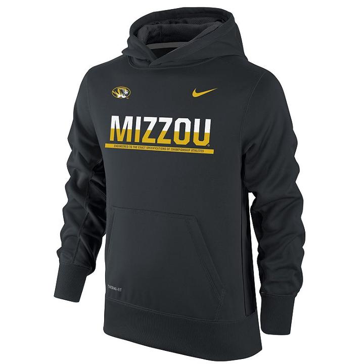 Boys 8-20 Nike Missouri Tigers Therma-fit Ko Hoodie, Boy's, Size: L(14/16), Black